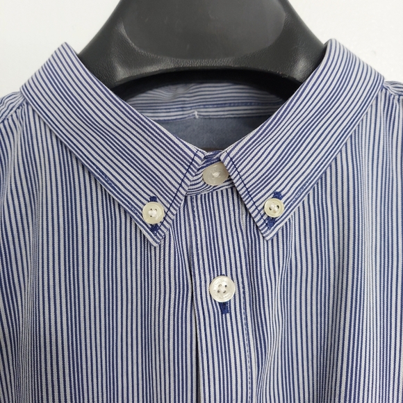 Ben Sherman Men's Shirt Size XL Blue White Stripe Long Sleeve Button Down Cotton - Picture 3 of 15